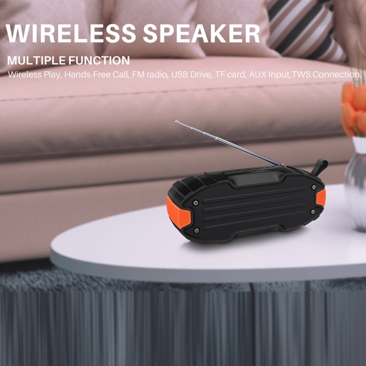 New Rixing NR-907FM TWS Outdoor Bluetooth Speaker Support Hands-free Call / FM with Handle & Antenna(Blue) - free shipping - PMC Jewellery - Order now!
