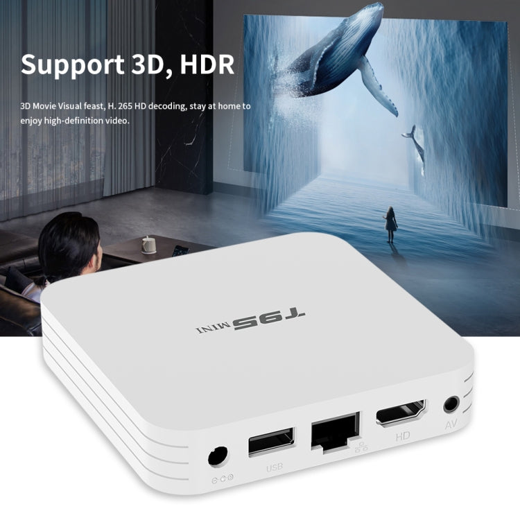 T95MINI 4K HD Network TV Set Top Box, Android 10.0, Allwinner H313 Quad Core 64-bit Cortex-A53, 1GB + 8GB, Support 2.4G WiFi, HDMI, AV, LAN, USB 2.0, US Plug - Allwinner H3 by PMC Jewellery | Online Shopping South Africa | PMC Jewellery | Buy Now Pay Later Mobicred