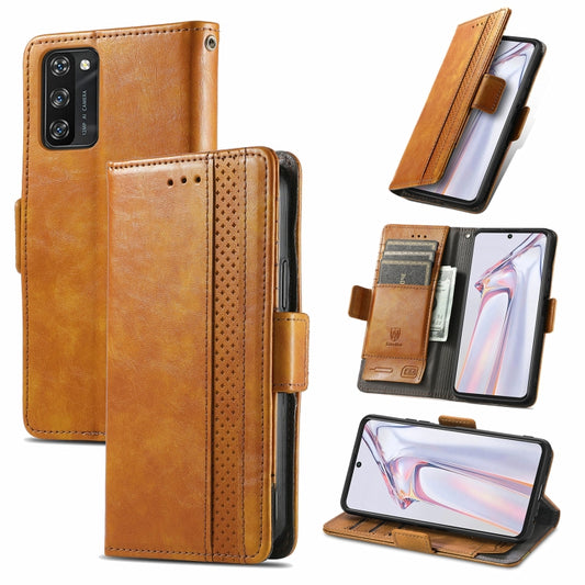 For Blackview A100 CaseNeo Business Splicing Dual Magnetic Buckle Horizontal Flip PU Leather Case with Holder & Card Slots & Wallet(Khaki) - More Brand by PMC Jewellery | Online Shopping South Africa | PMC Jewellery | Buy Now Pay Later Mobicred