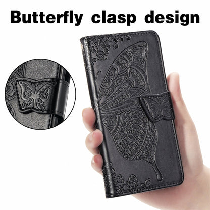 For Blackview A100 Butterfly Love Flower Embossed Horizontal Flip Leather Case with Holder & Card Slots & Wallet & Lanyard(Black) - More Brand by PMC Jewellery | Online Shopping South Africa | PMC Jewellery