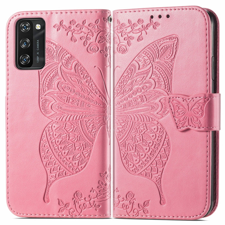 For Blackview A100 Butterfly Love Flower Embossed Horizontal Flip Leather Case with Holder & Card Slots & Wallet & Lanyard(Pink) - More Brand by PMC Jewellery | Online Shopping South Africa | PMC Jewellery | Buy Now Pay Later Mobicred