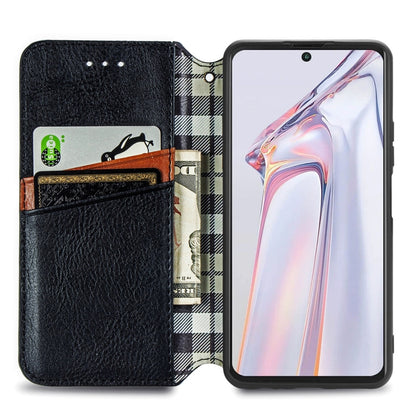 For Blackview A100 Cubic Grid Pressed Horizontal Flip Magnetic PU Leather Case with Holder & Card Slots & Wallet(Black) - More Brand by PMC Jewellery | Online Shopping South Africa | PMC Jewellery | Buy Now Pay Later Mobicred