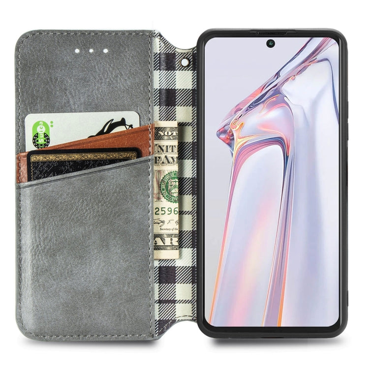 For Blackview A100 Cubic Grid Pressed Horizontal Flip Magnetic PU Leather Case with Holder & Card Slots & Wallet(Grey) - free shipping - PMC TechLife - Order now!