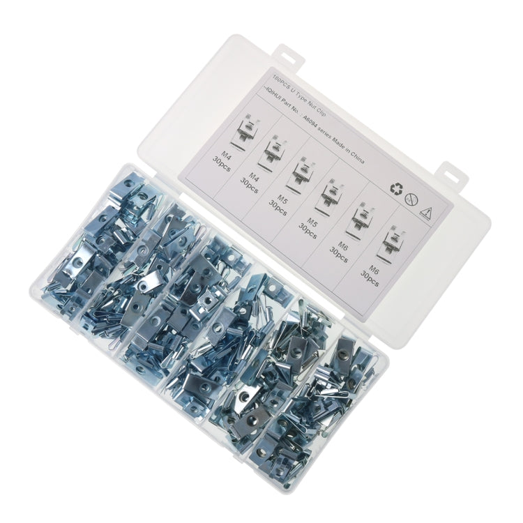 A6094 180 PCS Car M4/M5/M6 Fastener Clips Base U-shaped Clip Nut - Nuts & Bolts by PMC Jewellery | Online Shopping South Africa | PMC Jewellery