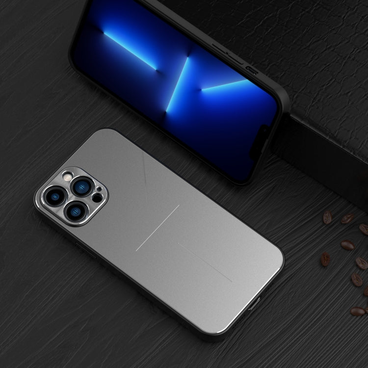 For iPhone 13 Pro Max R-JUST RJ-52 3-Line Style Metal TPU Shockproof Protective Case (Silver) - iPhone 13 Pro Max Cases by R-JUST | Online Shopping South Africa | PMC TechLife | Buy Now Pay Later Mobicred