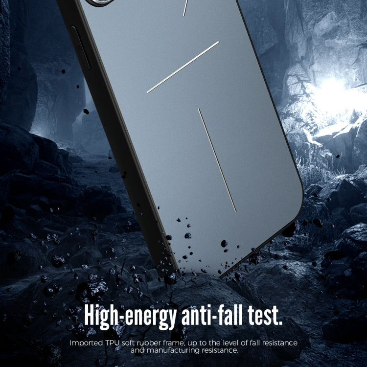 For iPhone 12 R-JUST RJ-52 3-Line Style Metal TPU Shockproof Protective Case(Blue) - iPhone 12 / 12 Pro Cases by R-JUST | Online Shopping South Africa | PMC TechLife | Buy Now Pay Later Mobicred
