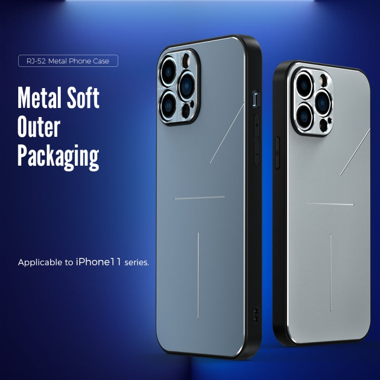For iPhone 11 Pro R-JUST RJ-52 3-Line Style Metal TPU Shockproof Protective Case (Blue) - iPhone 11 Pro Cases by R-JUST | Online Shopping South Africa | PMC Jewellery