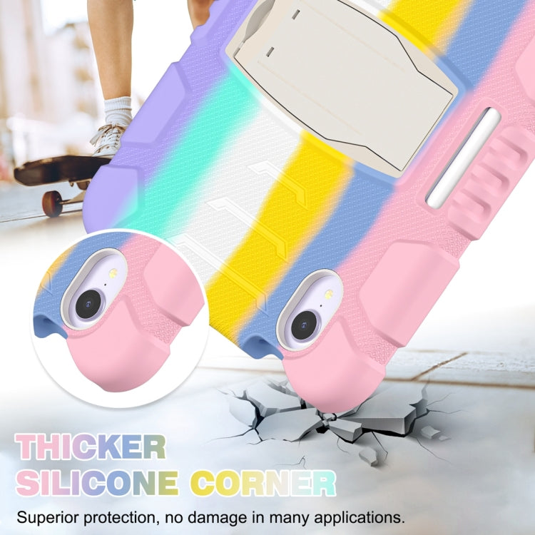 For iPad mini 6 3-Layer Protection Screen Frame + PC + Silicone Shockproof Combination Tablet Case with Holder(Colorful Pink) - iPad mini 6 Cases by PMC Jewellery | Online Shopping South Africa | PMC Jewellery | Buy Now Pay Later Mobicred