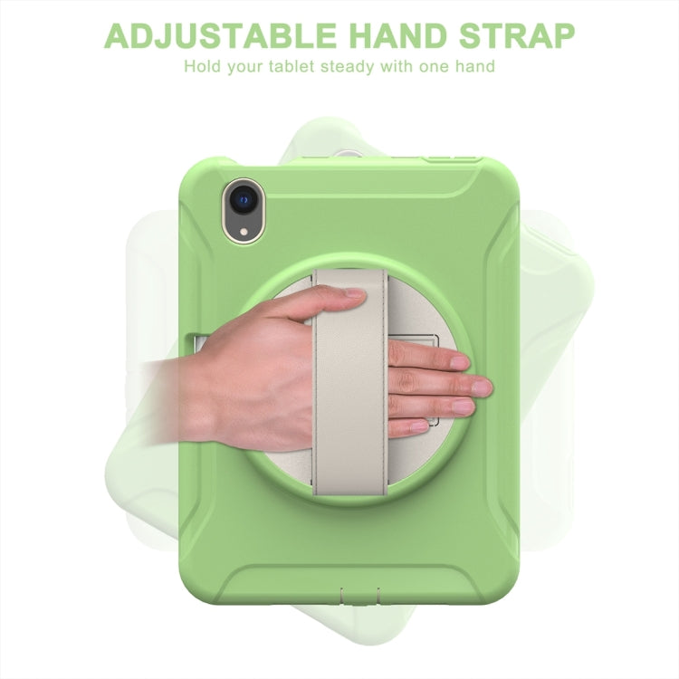 For iPad mini 6 360 Degree Rotation PC + TPU Protective Tablet Case with Holder & Hand-strap(Matcha Green) - iPad mini 6 Cases by PMC Jewellery | Online Shopping South Africa | PMC Jewellery | Buy Now Pay Later Mobicred