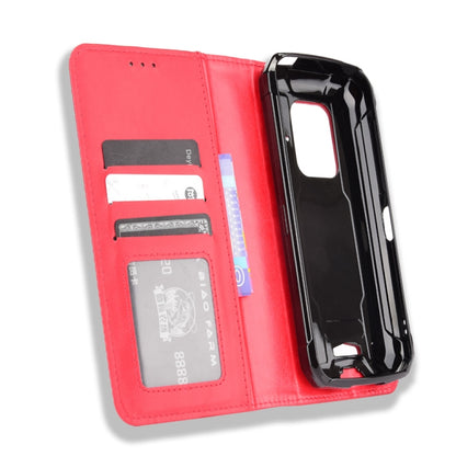 For Doogee S59 / S59 Pro Magnetic Buckle Retro Crazy Horse Texture Horizontal Flip Leather Case with Holder & Card Slots & Photo Frame(Red) - More Brand by PMC Jewellery | Online Shopping South Africa | PMC Jewellery | Buy Now Pay Later Mobicred