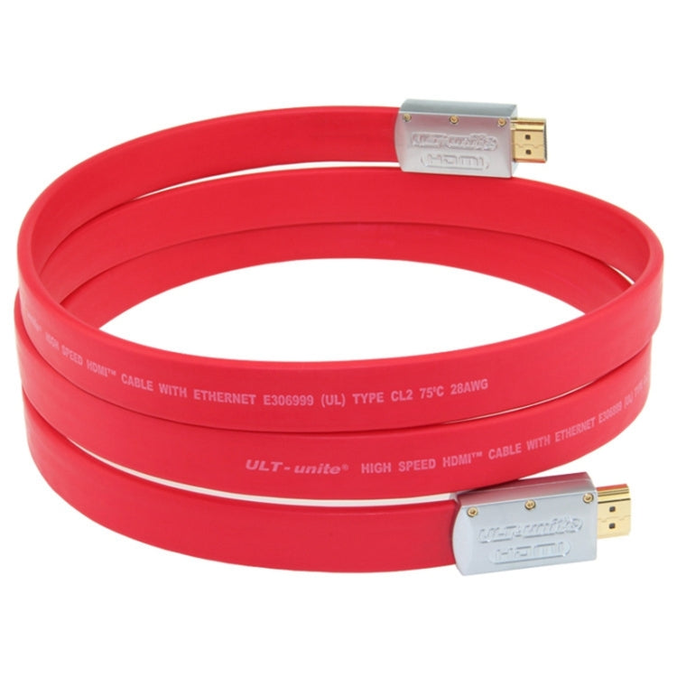 ULT-unite 4K Ultra HD Gold-plated HDMI to HDMI Flat Cable, Cable Length:2m(Red) - free shipping - PMC Jewellery - Order now!