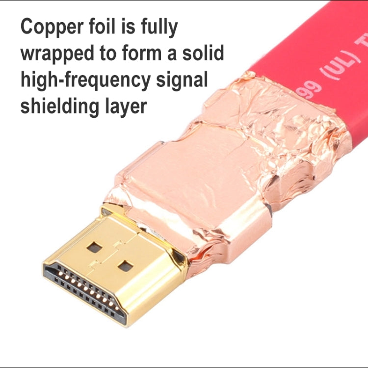 ULT-unite 4K Ultra HD Gold-plated HDMI to HDMI Flat Cable, Cable Length:8m(Red) - free shipping - PMC Jewellery - Order now!