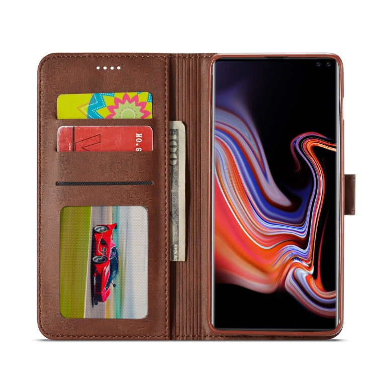 For Galaxy S10 Plus LC.IMEEKE Calf Texture Horizontal Flip Leather Case, with Holder & Card Slots & Wallet(Yellow) - Galaxy Phone Cases by LC.IMEEKE | Online Shopping South Africa | PMC TechLife | Buy Now Pay Later Mobicred