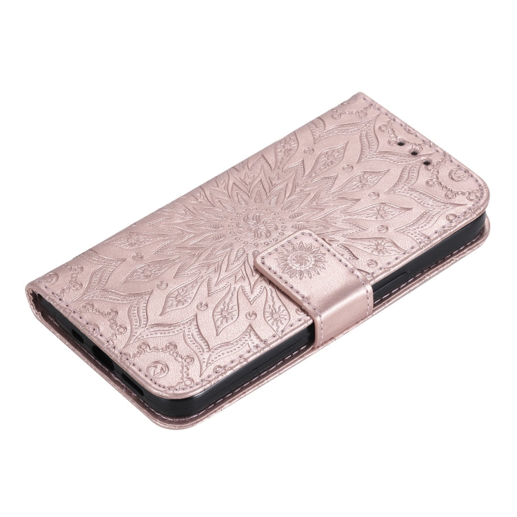 For vivo Y11s/Y12A/Y12s/Y20/Y20A/Y20s/Y20i/Y20G/Y20SG Pressed Printing Sunflower Pattern Horizontal Flip PU Leather Case with Holder & Card Slots & Wallet & Lanyard(Pink) - vivo Cases by PMC Jewellery | Online Shopping South Africa | PMC Jewellery