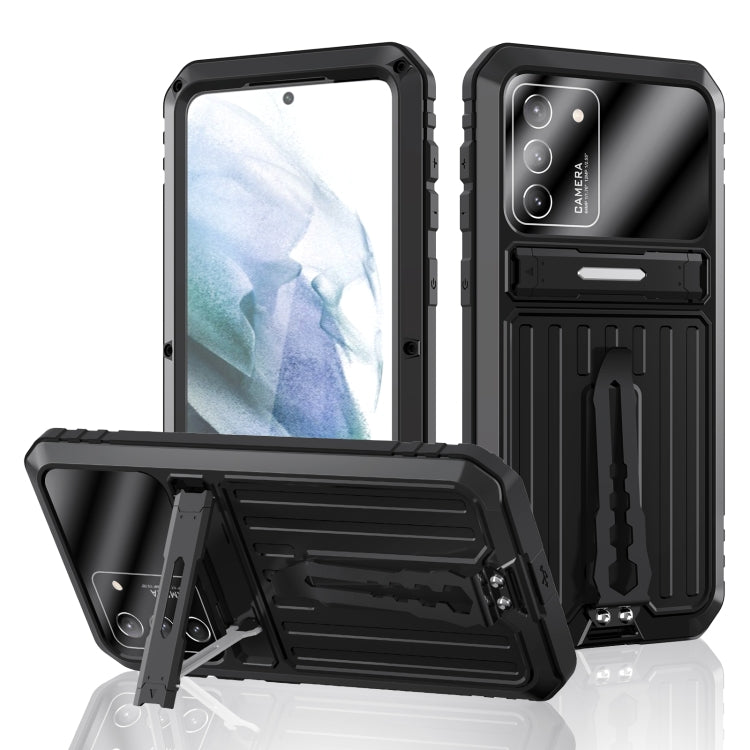 For Samsung Galaxy S21 Ultra 5G Armor Shockproof Splash-proof Dust-proof Phone Case with Holder(Black) - Galaxy S21 Ultra 5G Cases by PMC Jewellery | Online Shopping South Africa | PMC Jewellery