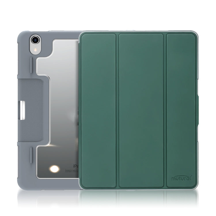 For iPad mini 6 / mini 2024 Mutural Horizontal Flip Tablet Case with Holder & Pen Slot(Dark Green) - free shipping - PMC TechLife - Order now!