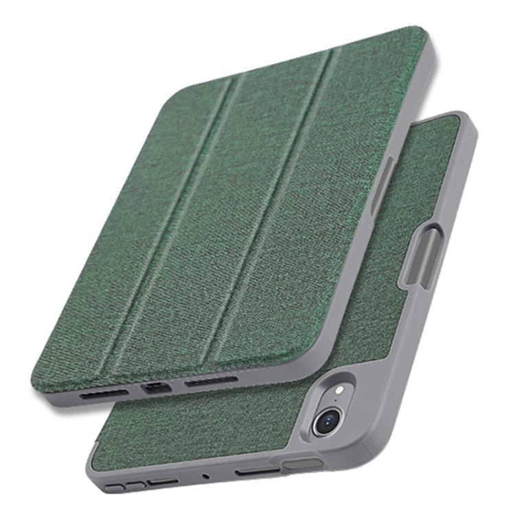For iPad mini 6 / mini 2024 Mutural YASHI Series Cloth Pattern Texture Horizontal Flip Tablet Case(Black) - free shipping - PMC TechLife - Order now!