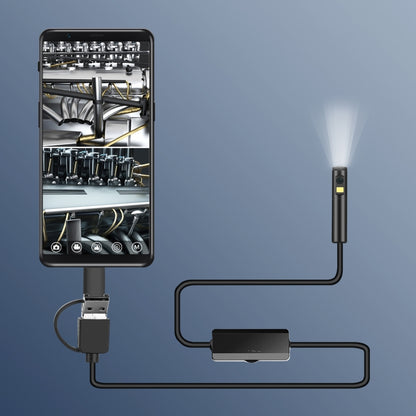 AN100 3 in 1 IP68 Waterproof USB-C / Type-C + Micro USB + USB Dual Cameras Industrial Digital Endoscope with 9 LEDs, Support Android System, Lens Diameter: 8mm, Length:10m Soft Cable -  by PMC Jewellery | Online Shopping South Africa | PMC Jewellery | Buy Now Pay Later Mobicred