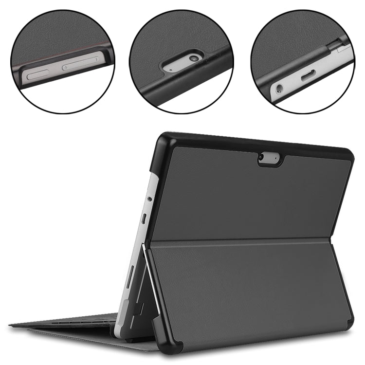For Microsoft Surface Pro 8 Solid Color Electric Pressed Horizontal Flip Tablet Leather Case with Holder(Grey) - Others by PMC TechLife | Online Shopping South Africa | PMC TechLife | Buy Now Pay Later Mobicred