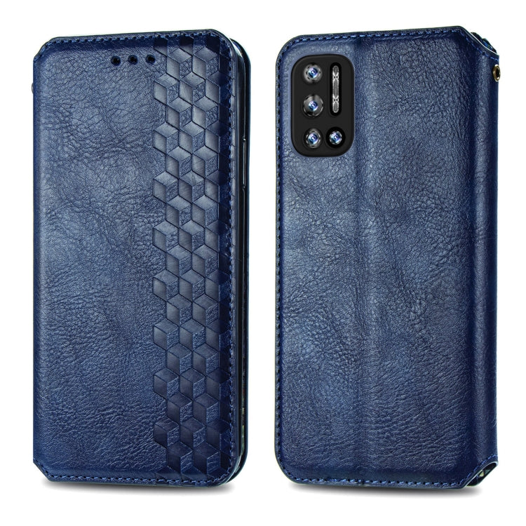 For Doogee N40 Pro Cubic Grid Pressed Horizontal Flip Magnetic Leather Case with Holder & Card Slots & Wallet(Blue) - More Brand by PMC TechLife | Online Shopping South Africa | PMC TechLife | Buy Now Pay Later Mobicred