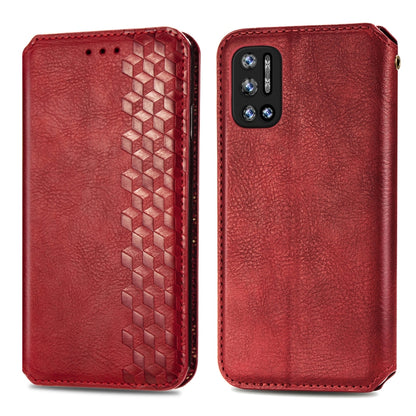 For Doogee N40 Pro Cubic Grid Pressed Horizontal Flip Magnetic Leather Case with Holder & Card Slots & Wallet(Red) - More Brand by PMC Jewellery | Online Shopping South Africa | PMC Jewellery | Buy Now Pay Later Mobicred