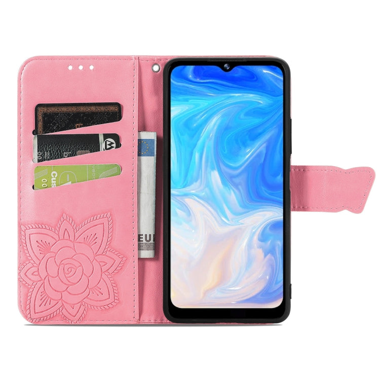 For DOOGEE N40 Pro Butterfly Love Flowers Embossed Horizontal Flip Leather Case with Holder & Card Slots & Wallet & Lanyard(Pink) - More Brand by PMC Jewellery | Online Shopping South Africa | PMC Jewellery | Buy Now Pay Later Mobicred