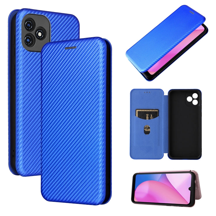 For Blackview Oscal C20 Carbon Fiber Texture Horizontal Flip Leather Phone Case with Card Slot(Blue) - More Brand by PMC Jewellery | Online Shopping South Africa | PMC Jewellery | Buy Now Pay Later Mobicred