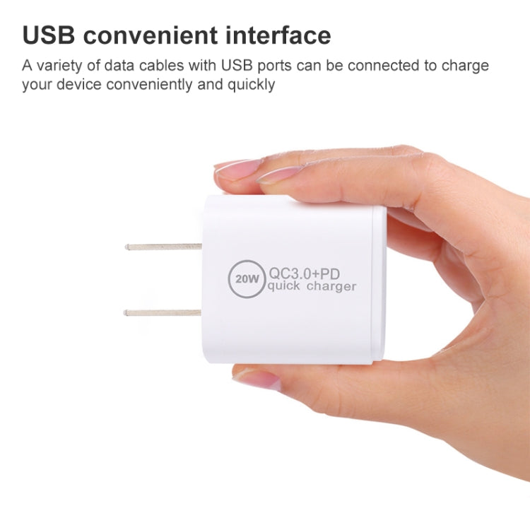 20WACB 20W QC3.0 + PD Quick Charger, Plug Specification:EU Plug(White) - free shipping - PMC Jewellery - Order now!
