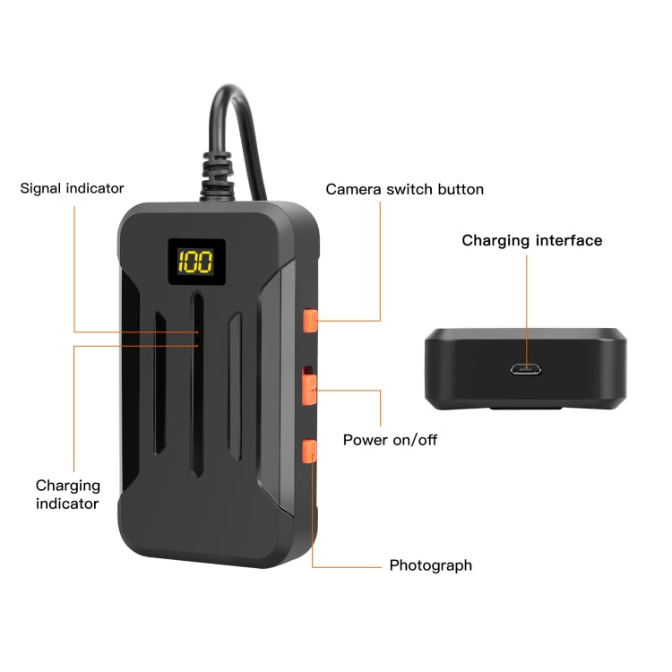 F300 8mm IP68 Waterproof HD Dual Cameras Digital Endoscope, Length:5m Hard Cable(Black) -  by PMC TechLife | Online Shopping South Africa | PMC TechLife | Buy Now Pay Later Mobicred