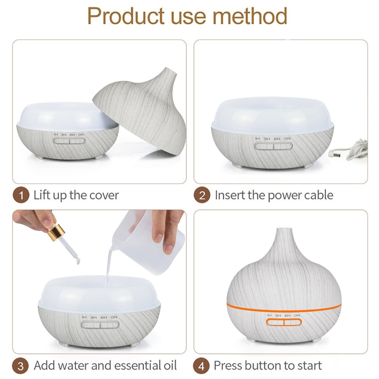 USB 400ml Wood Texture Fragrance Machine Pointed Mouth Humidifier Automatic Alcohol Sprayer with Colorful LED Light(Coffee) - free shipping - PMC TechLife - Order now!