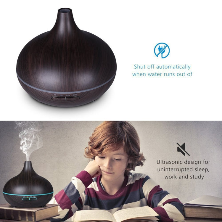 USB 400ml Wood Texture Fragrance Machine Pointed Mouth Humidifier Automatic Alcohol Sprayer with Colorful LED Light & Remote Control(White) - free shipping - PMC TechLife - Order now!