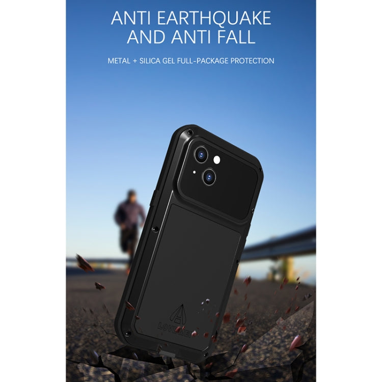 For iPhone 13 LOVE MEI Metal Shockproof Life Waterproof Dustproof Protective Phone Case(Silver) - iPhone 13 Cases by LOVE MEI | Online Shopping South Africa | PMC Jewellery | Buy Now Pay Later Mobicred