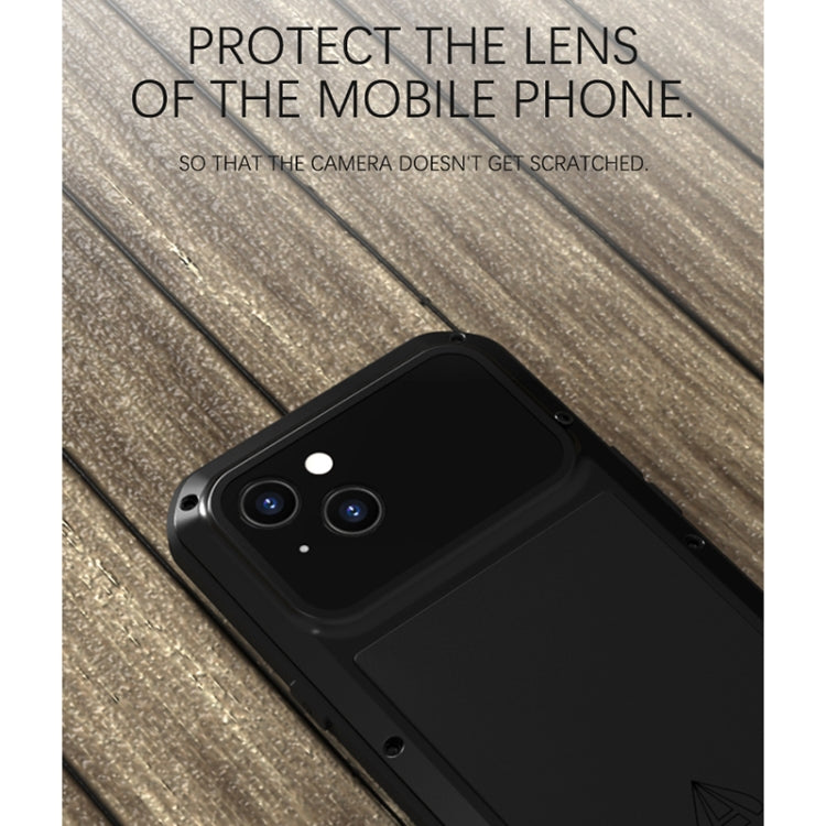 For iPhone 13 LOVE MEI Metal Shockproof Life Waterproof Dustproof Protective Phone Case(Silver) - iPhone 13 Cases by LOVE MEI | Online Shopping South Africa | PMC Jewellery | Buy Now Pay Later Mobicred