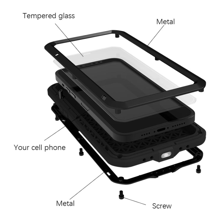 For iPhone 13 Pro Max LOVE MEI Metal Shockproof Life Waterproof Dustproof Protective Phone Case (Yellow) - iPhone 13 Pro Max Cases by LOVE MEI | Online Shopping South Africa | PMC TechLife | Buy Now Pay Later Mobicred