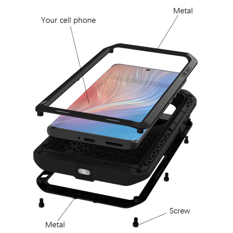 For Huawei P50 Pro LOVE MEI Metal Shockproof Waterproof Dustproof Protective Phone Case without Glass(White) - free shipping - PMC TechLife - Order now!