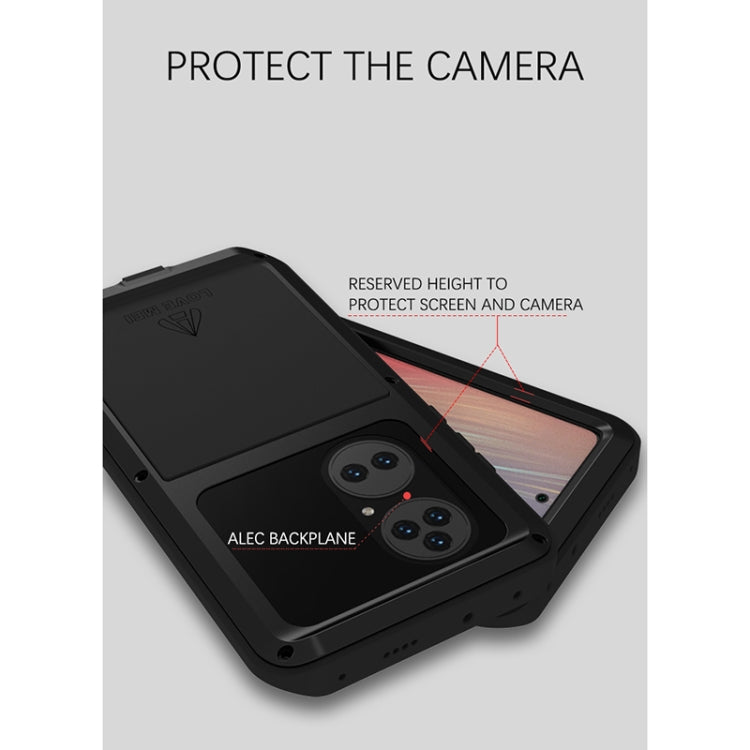 For Huawei P50 Pro LOVE MEI Metal Shockproof Waterproof Dustproof Protective Phone Case without Glass(Yellow) - Huawei Cases by LOVE MEI | Online Shopping South Africa | PMC TechLife | Buy Now Pay Later Mobicred