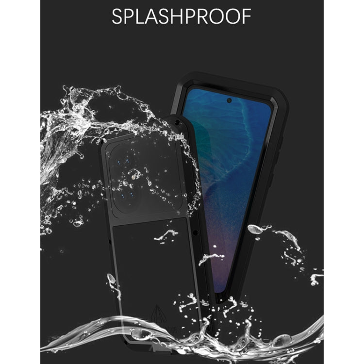 For Huawei P50 LOVE MEI Metal Shockproof Waterproof Dustproof Protective Phone Case with Glass(Silver) - free shipping - PMC TechLife - Order now!