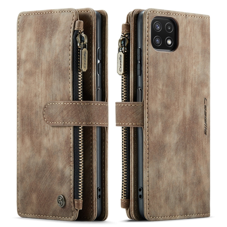 For Samsung Galaxy A22 5G CaseMe-C30 Multifunctional Horizontal Flip PU + TPU Phone Case(Brown) - Galaxy Phone Cases by CaseMe | Online Shopping South Africa | PMC Jewellery | Buy Now Pay Later Mobicred