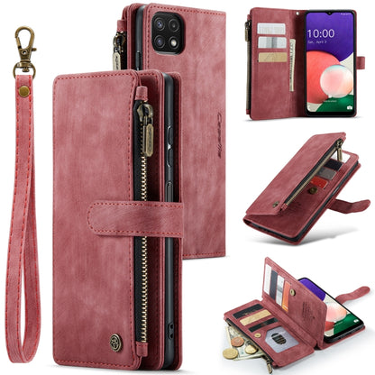 For Samsung Galaxy A22 5G CaseMe-C30 Multifunctional Horizontal Flip PU + TPU Phone Case(Red) - Galaxy Phone Cases by CaseMe | Online Shopping South Africa | PMC Jewellery | Buy Now Pay Later Mobicred