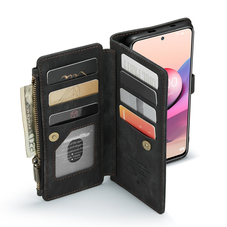 For Xiaomi Redmi Note 10 4G / Redmi Note 10S CaseMe-C30 Multifunctional Horizontal Flip PU + TPU Phone Case(Black) - free shipping - PMC Jewellery - Order now!