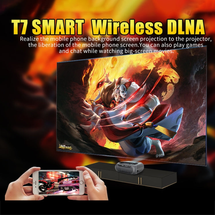 T7 1920x1080P 200 ANSI Portable Home Theater LED HD Digital Projector, Basic Version, AU Plug(Black) - LED Projector by PMC TechLife | Online Shopping South Africa | PMC TechLife | Buy Now Pay Later Mobicred
