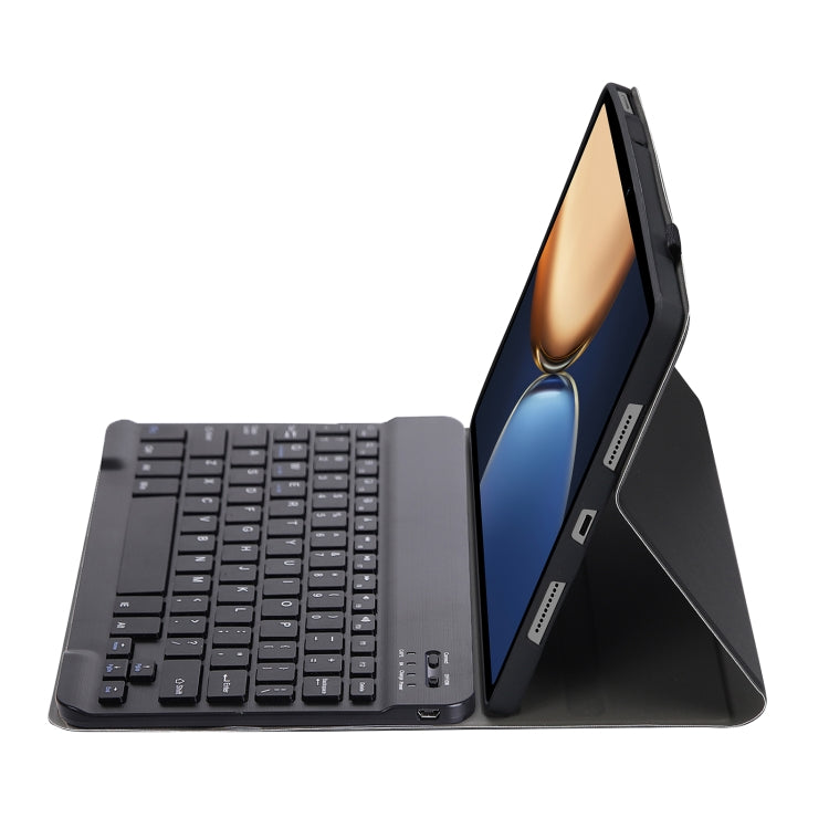 AHV7 Lambskin Texture Ultra-thin Bluetooth Keyboard Leather Tablet Case For Honor Tablet V7 Pro(Black) - Huawei Keyboard by PMC TechLife | Online Shopping South Africa | PMC TechLife