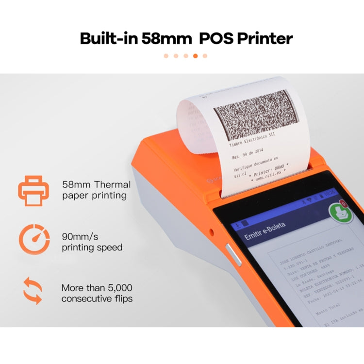 SGT-SP01 5.5 inch HD Screen Handheld POS Receipt Printer, Suit Version, EU Plug(Orange) - Printer by PMC Jewellery | Online Shopping South Africa | PMC Jewellery | Buy Now Pay Later Mobicred