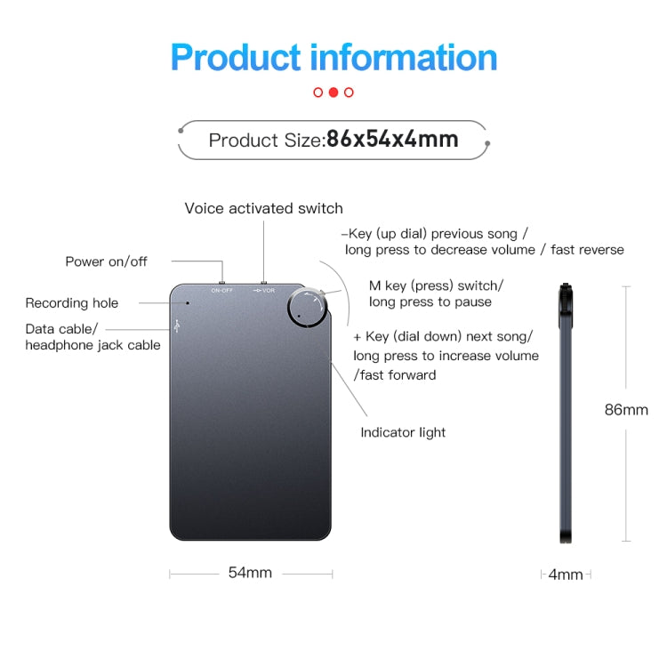 K2 Portable Ultra-thin Card Voice Recorder, Capacity:32GB(Black) - Other Style by PMC TechLife | Online Shopping South Africa | PMC TechLife | Buy Now Pay Later Mobicred