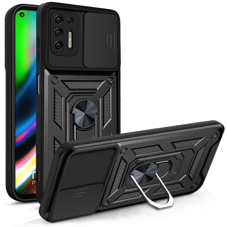 For Motorola Moto G9 Plus Sliding Camera Cover Design TPU+PC Phone Protective Case(Black) - Motorola Cases by PMC Jewellery | Online Shopping South Africa | PMC Jewellery | Buy Now Pay Later Mobicred