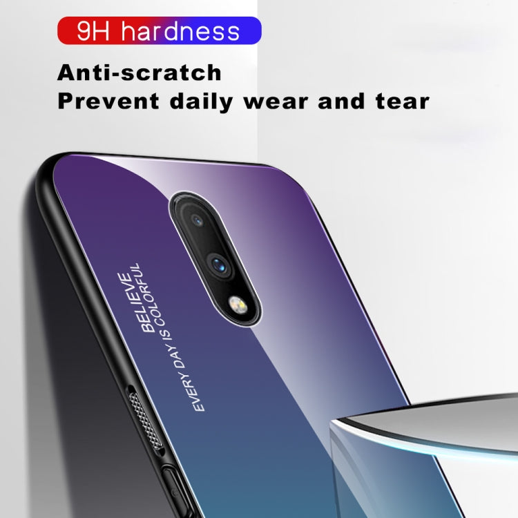 For OnePlus 7 Gradient Color Glass Case(Blue) - OnePlus Cases by PMC TechLife | Online Shopping South Africa | PMC TechLife