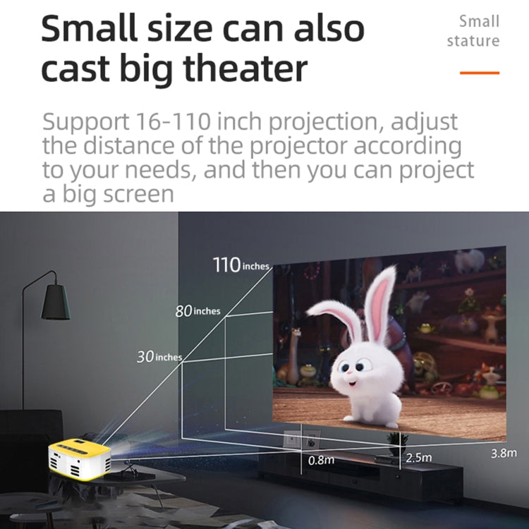 T20 320x240 400 Lumens Portable Home Theater LED HD Digital Projector, Same Screen Version, US Plug(Black White) - LED Projector by PMC TechLife | Online Shopping South Africa | PMC TechLife | Buy Now Pay Later Mobicred