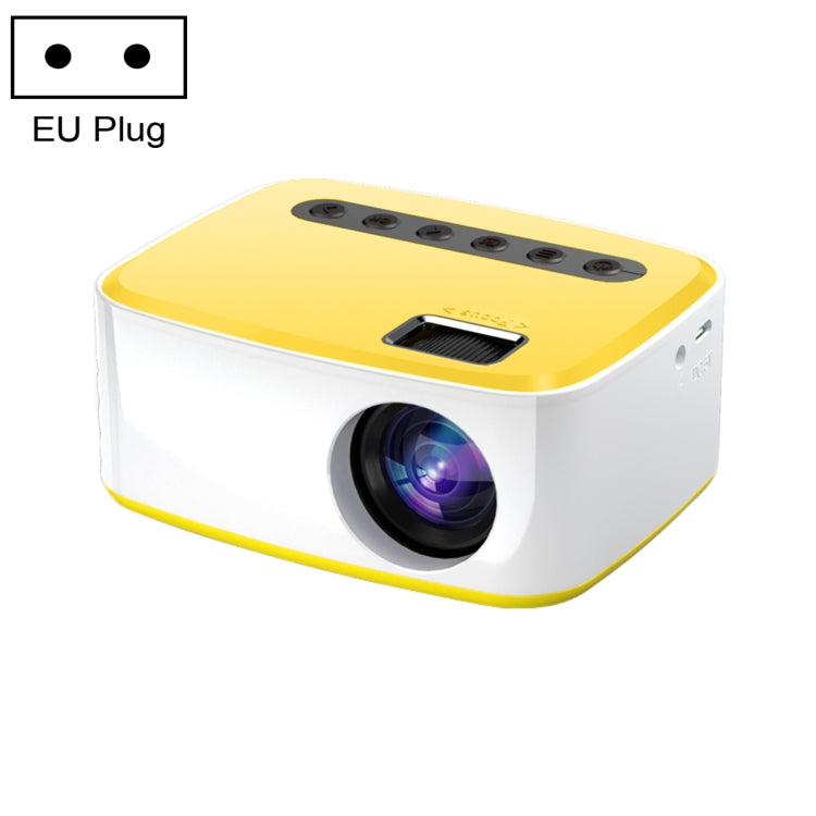 T20 320x240 400 Lumens Portable Home Theater LED HD Digital Projector, Same Screen Version, EU Plug(White Yellow) - LED Projector by PMC TechLife | Online Shopping South Africa | PMC TechLife | Buy Now Pay Later Mobicred