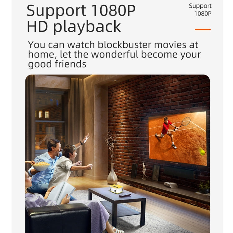 T20 320x240 400 Lumens Portable Home Theater LED HD Digital Projector, Same Screen Version, EU Plug(White Yellow) - LED Projector by PMC TechLife | Online Shopping South Africa | PMC TechLife | Buy Now Pay Later Mobicred