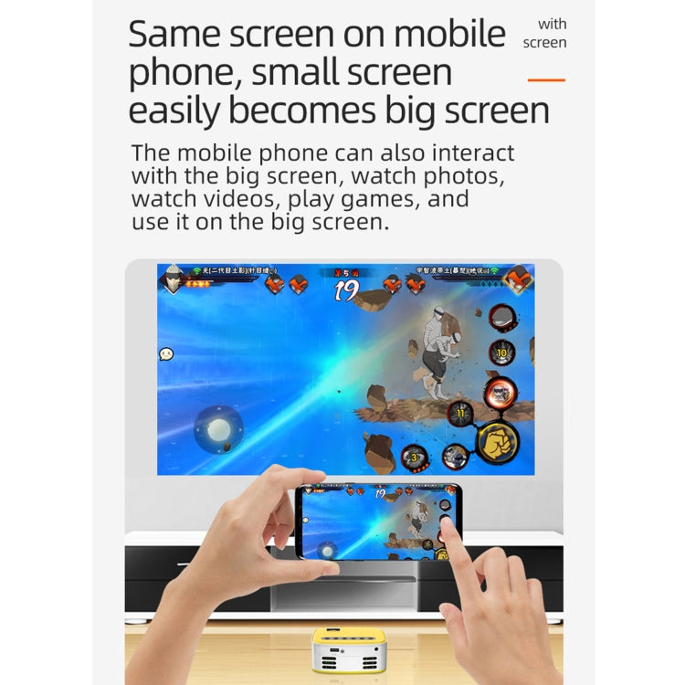 T20 320x240 400 Lumens Portable Home Theater LED HD Digital Projector, Same Screen Version, EU Plug(White Yellow) - LED Projector by PMC TechLife | Online Shopping South Africa | PMC TechLife | Buy Now Pay Later Mobicred